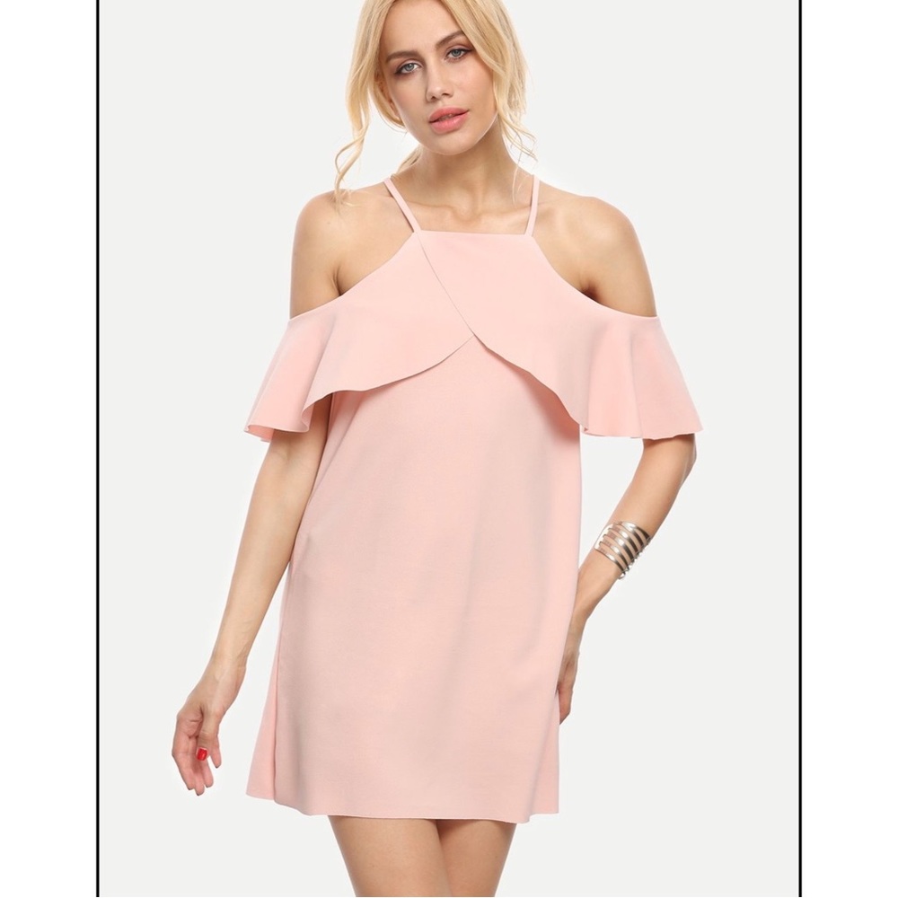 Pink cold shoulder dress - XS